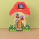 Toadstool Cottage die-cut card by Gemma Koomen.