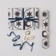 Blue Moon Stars Christmas Botanical Luxury Gift Wrap Paper By Katie  Housley