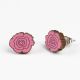 June - Rose Wooden Birth Flower Earrings DaphneRosa