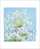 Snowdrops and Lichen Blue by Angie Lewin