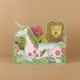 Lion & Unicorn die-cut card by Alice Pattullo.