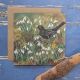 Blackbird and Snowdrops Medium Square Greetings Card By Driftwood Designs