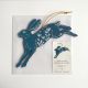 Screenprinted Wooden Decoration - Hare Slate Bluel By Folded Forest