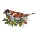 Festive Sparrow Birch Plywood Decoration By Clare O'Neill