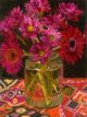 Gerberas and Daisies in Jam Jar by Angie Wood
