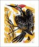 Woodpecker woodblock & linocut print by Holly Meade (1956-2013) 