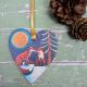 Kissing Foxes Heart Wooden Decoration By Driftwood Designs