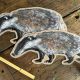 Large Custom Cut Badger Postcard By Clare O'Neill Artworks