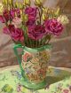  Lisianthus in 1930s Jug By Angie Wood
