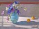 Anemones and a Blue Glass Vase|1994 By Timothy Easton