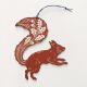 Screenprinted Wooden Decoration - Rusty Red Squirrel