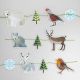 Winter Animals Christmas garland By John Bloor Printmaker