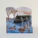 Narrow Boat Winter Fold-Out Card