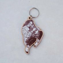 Cat Cosy Home Wooden Keyrings by Prints Of The Bay