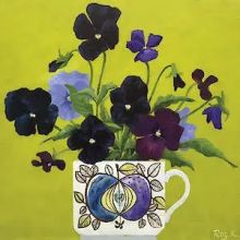Black Pansies by Rosalinda Kightley