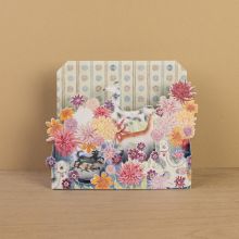 Dahlias and Dogs Die Cut Card by Angie Lewin