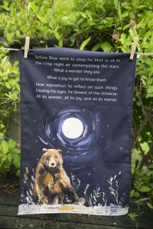 Contemplating the Stars (bear and stars) Organic Cotton Tea Towels | When Beasts Spoke Charlotte Strawbridge