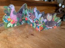 Turtle Doves Die Cut Trifold Greeting Card By Clare O'Neill