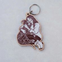 Dog Cosy Home Wooden Keyring by Prints Of The Bay