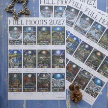 Full Moons 2027 Poster Print – UK by Driftwood Designs