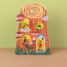 Little Log House die-cut card by Gemma Koomen.