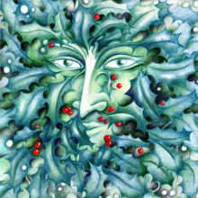 Holly Man - Greetings Card By Alexi Francis