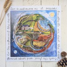 Live In Each Season Square Poster Print By Driftwood Designs