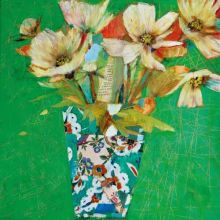 Hellebores in Vintage Vase Sally-Anne Fitter