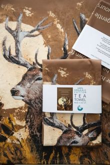 Stag Organic Cotton Tea Towels | When Beasts Spoke Charlotte Strawbridge