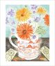 Marigolds and Scabious, watercolour by Angie Lewin