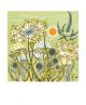 Green Meadow linocut - Angie Lewin Art Greeting Card
