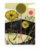 Loch with Dandelions linocut - Angie Lewin Art Greeting Card