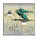 Lapwings woodcut- Robert Greenhalf Art Greeting Card 