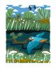 Kingfisher screenprint - Carry Akroyd Art Greeting Card