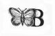 B for Butterfly HAND PRINTED CARD BY KEITH PETTIT