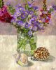 Flowers in a Jamjar by Angie Wood