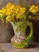  Yellow Freesias in a Vintage Jug by Angie Wood
