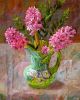 Hyacinths in Vintage Jug by Angie Wood