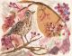 A5 Song Thrush and the Cherry Blossom blank greeting card