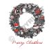 Christmas holly wreath by Julia Hill Illustrator