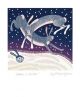 'Hares in Winter' from a linocut by Linda Farquharson