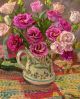 Lisianthus in Honiton Jug By Angie Wood