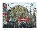 Piccadilly Circus Linocut by Mick Armson