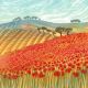 Patchwork Poppies greetings card By Rebecca Vincent