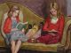 VANESSA BELL
Henrietta & Amaryllis Garnett on Sickert’s Sofa in Charleston Studio|c.1953