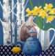 Daffodils & birches by Denny Webb