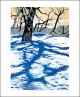Winter Shadows Linocut print by Theresa Haberkorn (