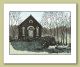 Chapel at Ty'n Cwm Greeting Card by Ian Phillips Linocut Artist  
