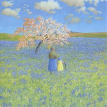 Marcelle Milo-Gray Blossoms and Blue