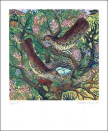 The Nest linocut print by Hannah Firmin 